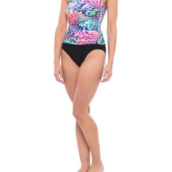 Gottex Ruched Women's Canary Multicolor Convertible One-Piece Swimsuit S… - Picture 5 of 14